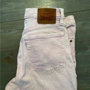 high waisted pink levi’s